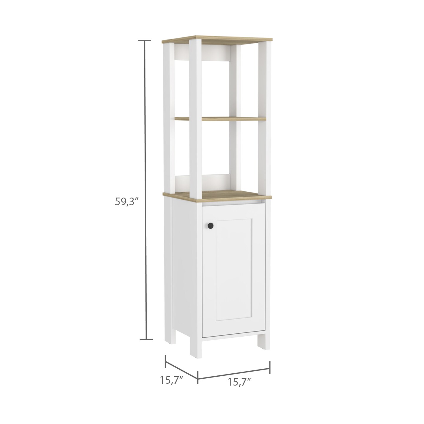 4-Shelf Linen Cabinet - 57.32 | Elevate Bathroom Storage