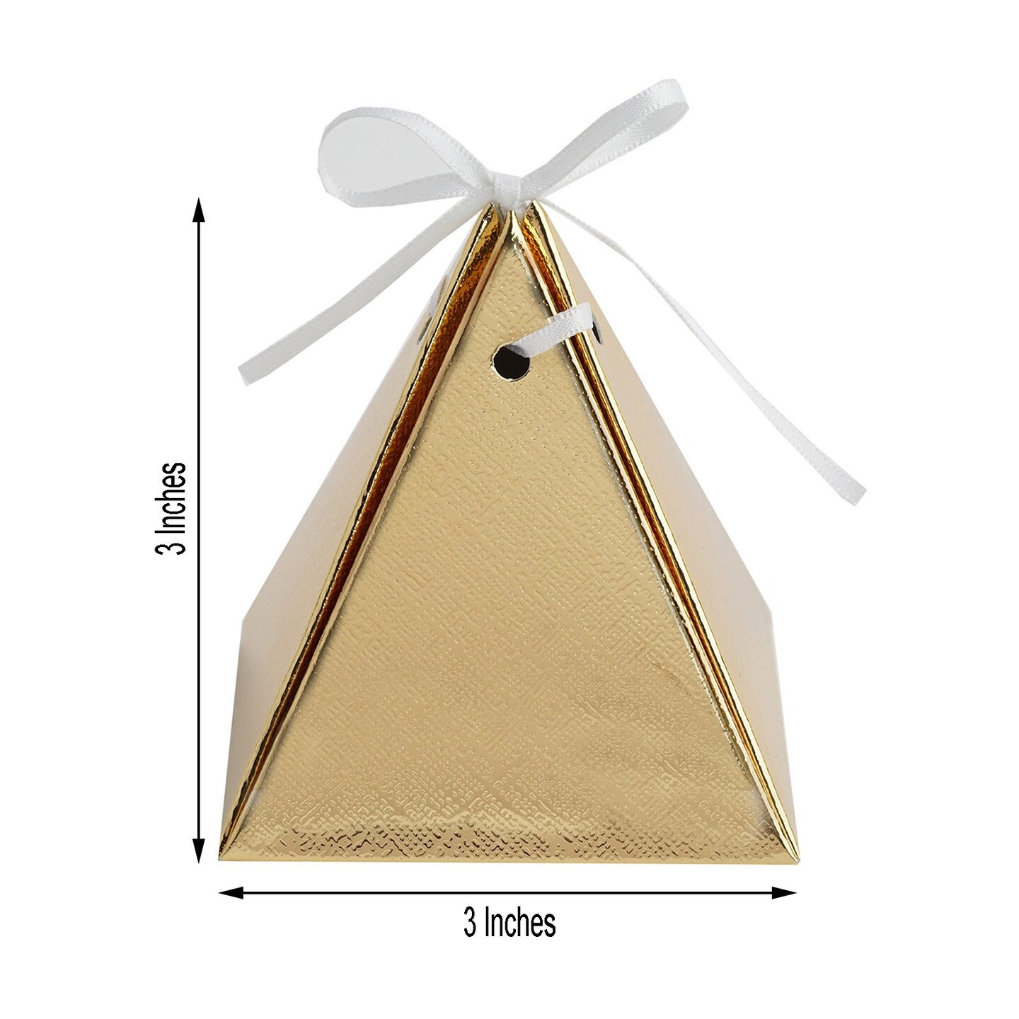 Elegant Pyramid Favor Boxes with Satin Ribbons Wedding Party Decor