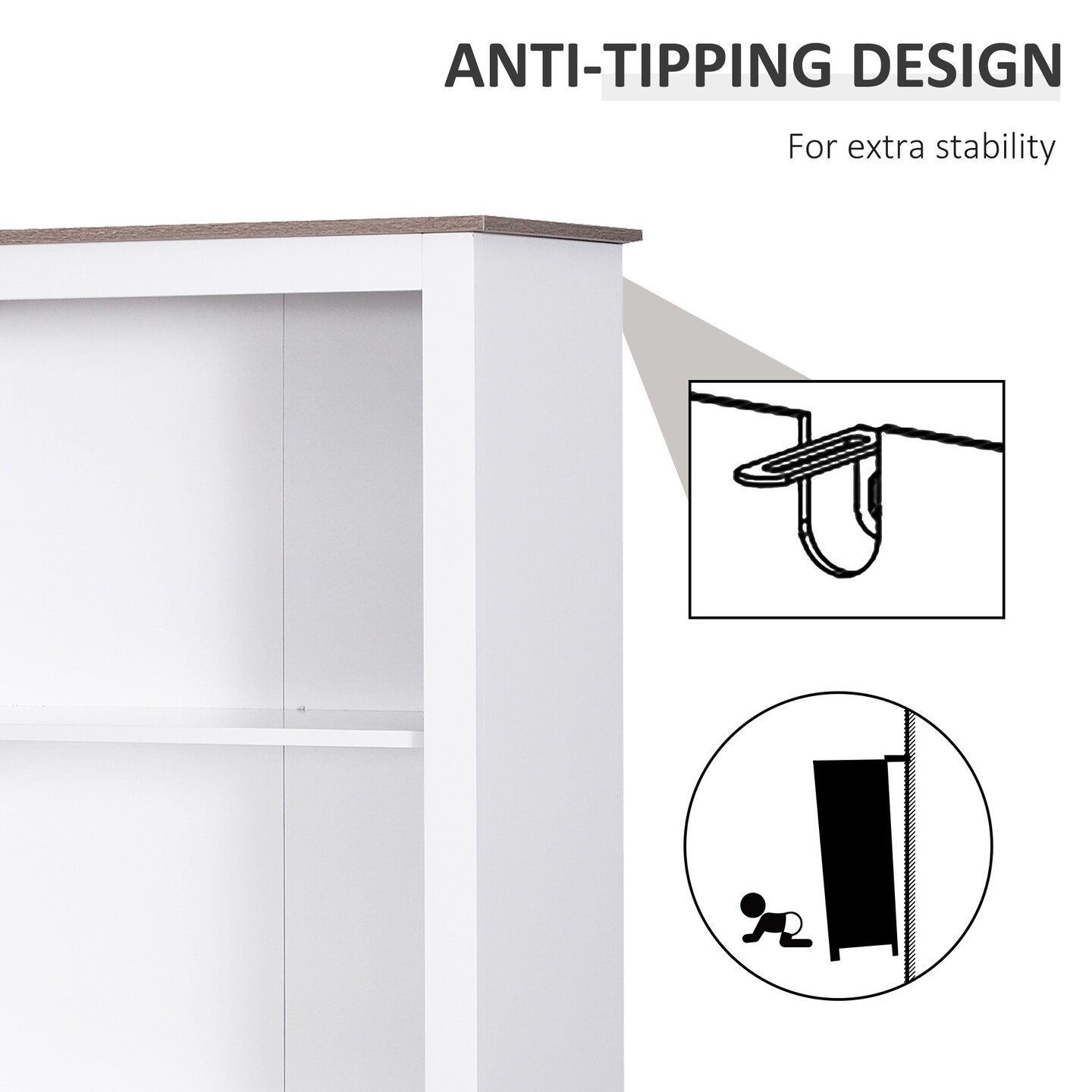 3-Tier White Storage Cabinet | Organize in Style