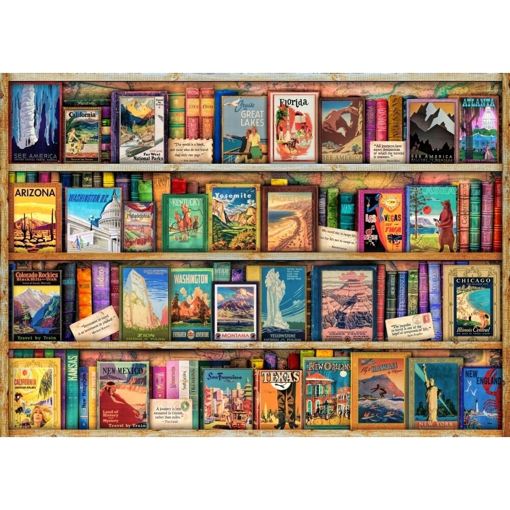 Us Travel Bookshelf Poster Print By Aimee Stewart