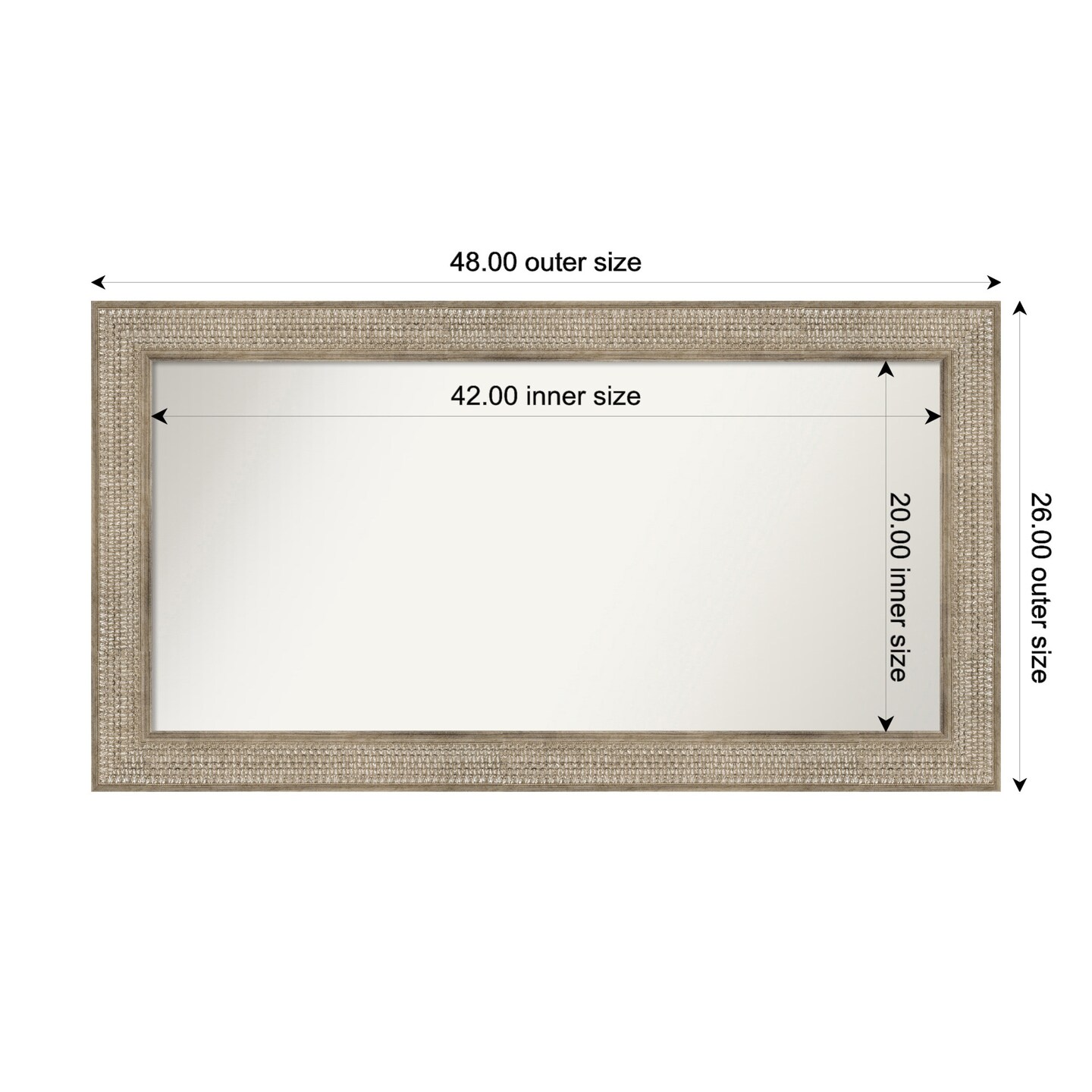 Trellis Silver Non-Beveled Custom Framed Bathroom Vanity Wall Mirror