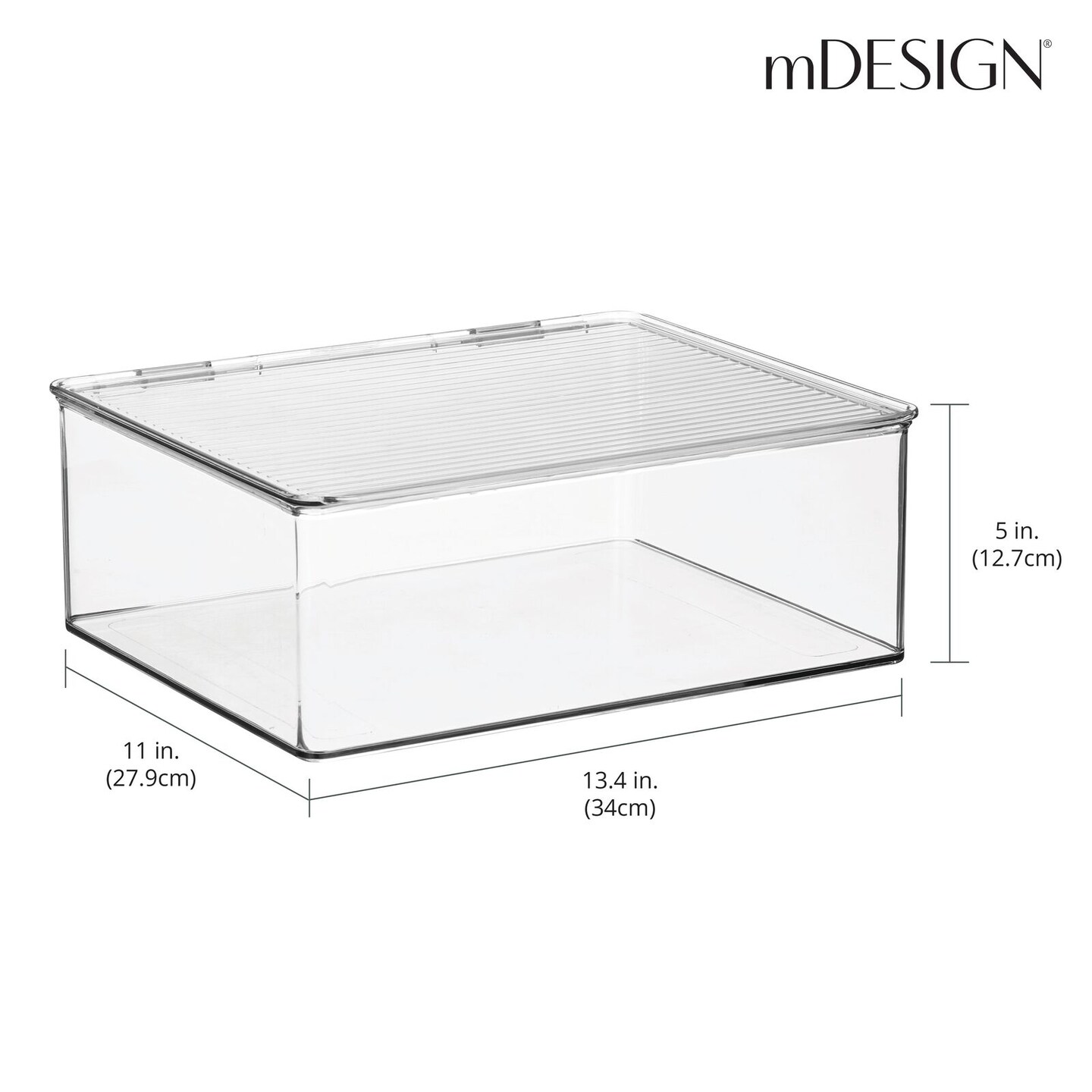 mDesign Plastic Stackable Toy Storage Bin with Attached Lid