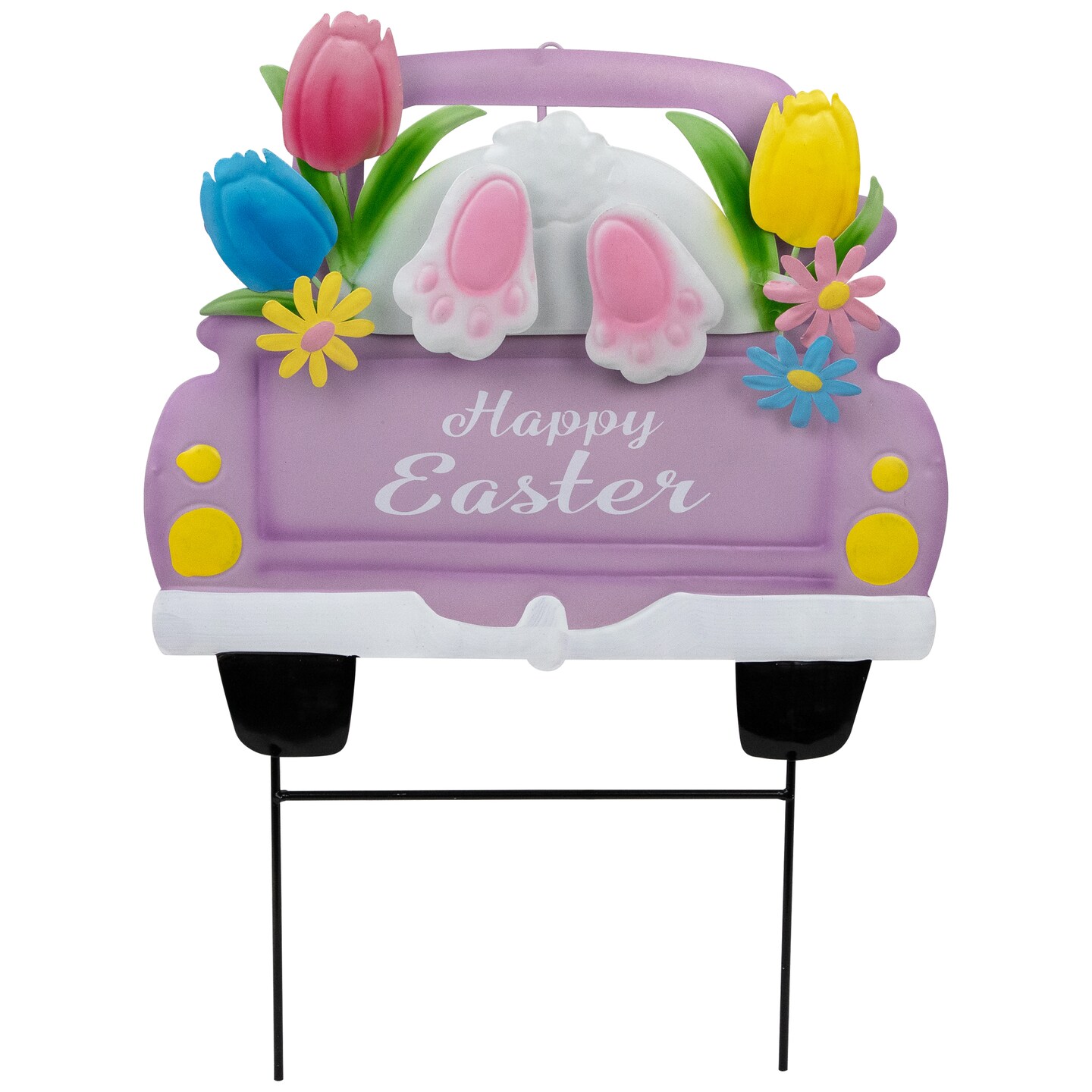 Northlight Back Seat Bunny Happy Easter Outdoor Garden Stake - 14" - Purple