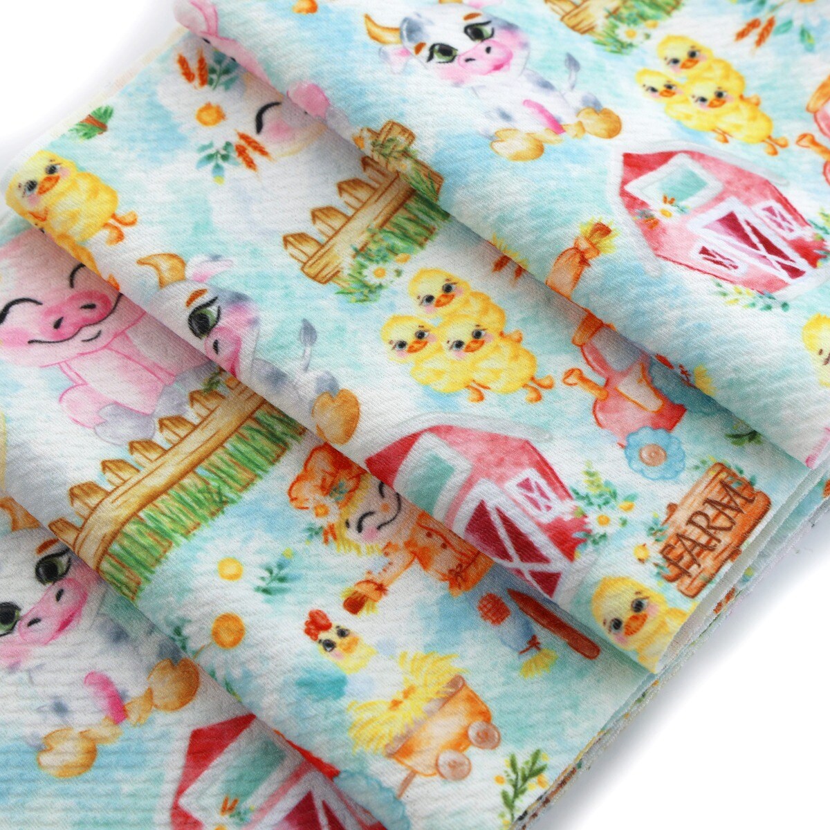 Barn Yard Farm Animals Bullet Fabric 1 yard