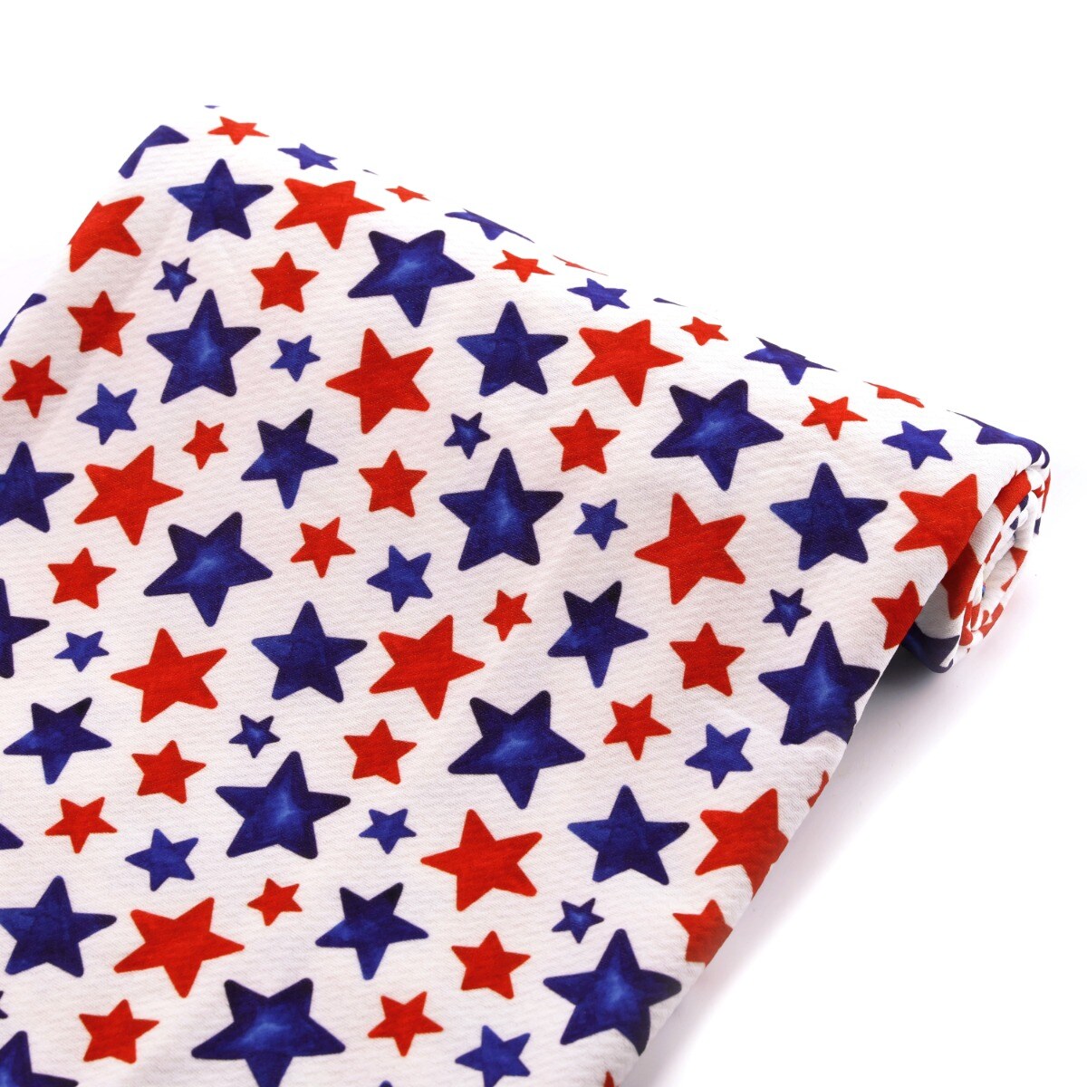 RWB July 4th Watercolor Stars Bullet Fabric 6&#x22; Strip