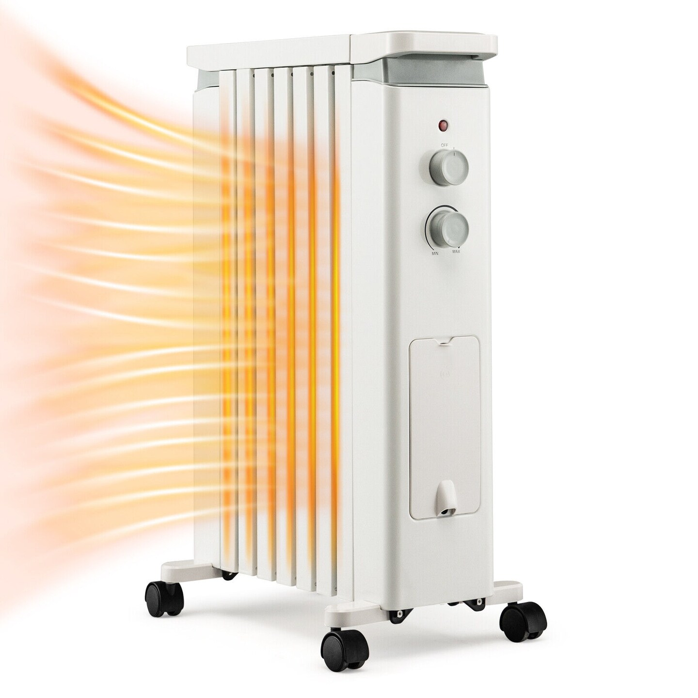 1500W Portable Oil Filled Radiator Heater with 3 Heat Settings and Humidification Box