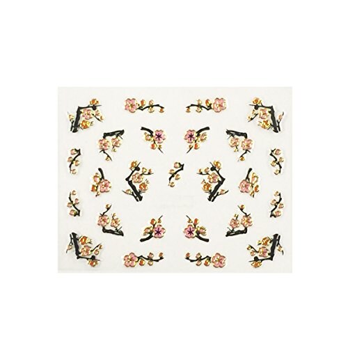 Wrapables Fingernail Stickers Nail Art Nail Stickers Self-Adhesive Nail Stickers 3D Nail Decals - Asian Inspired Lotus, Ginkgo Leaves, Cherry Blossoms & Koi (3 Designs/6 Sheets)