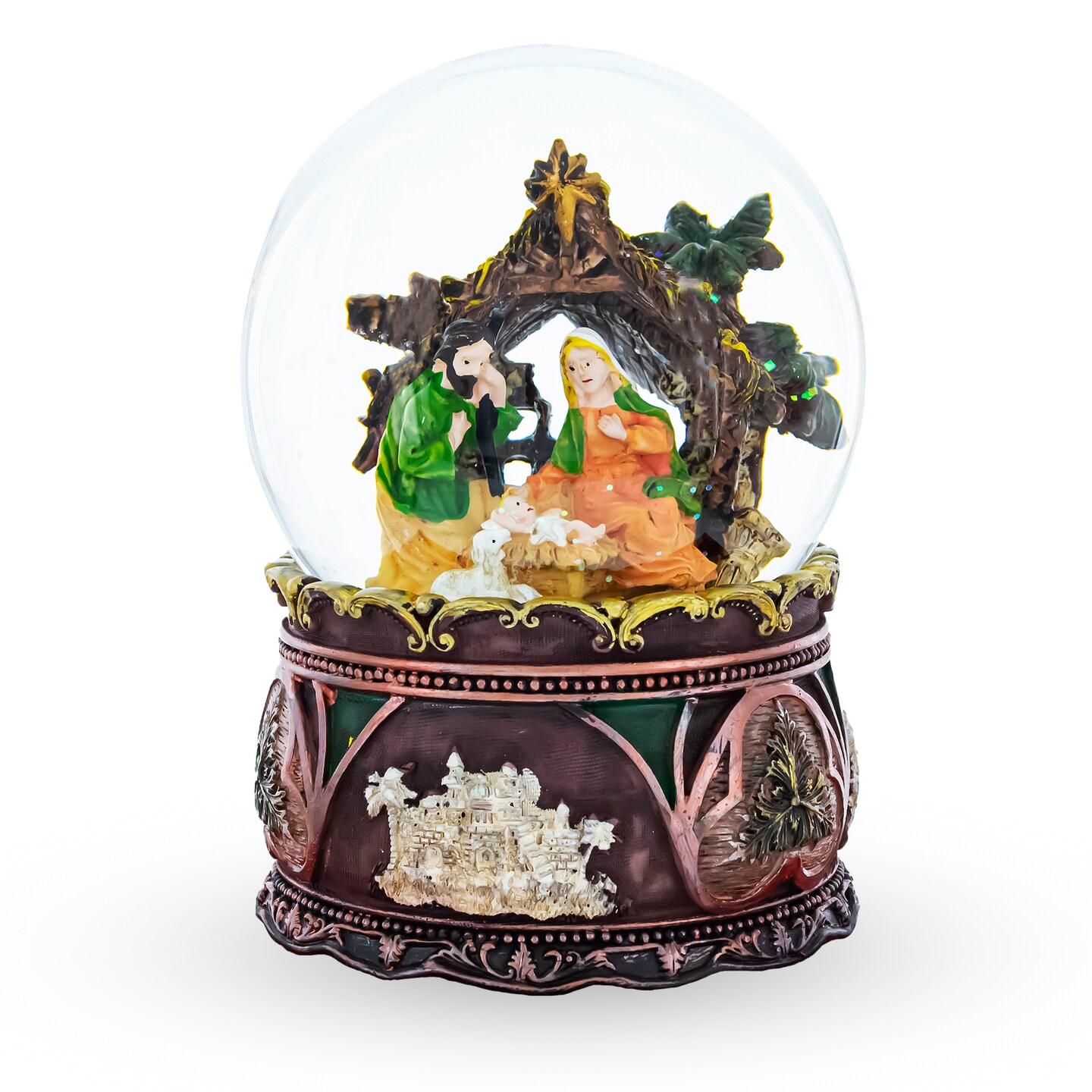 Nativity Serenity Water Snow Globe with &#x22;Silent Night&#x22; Music Box