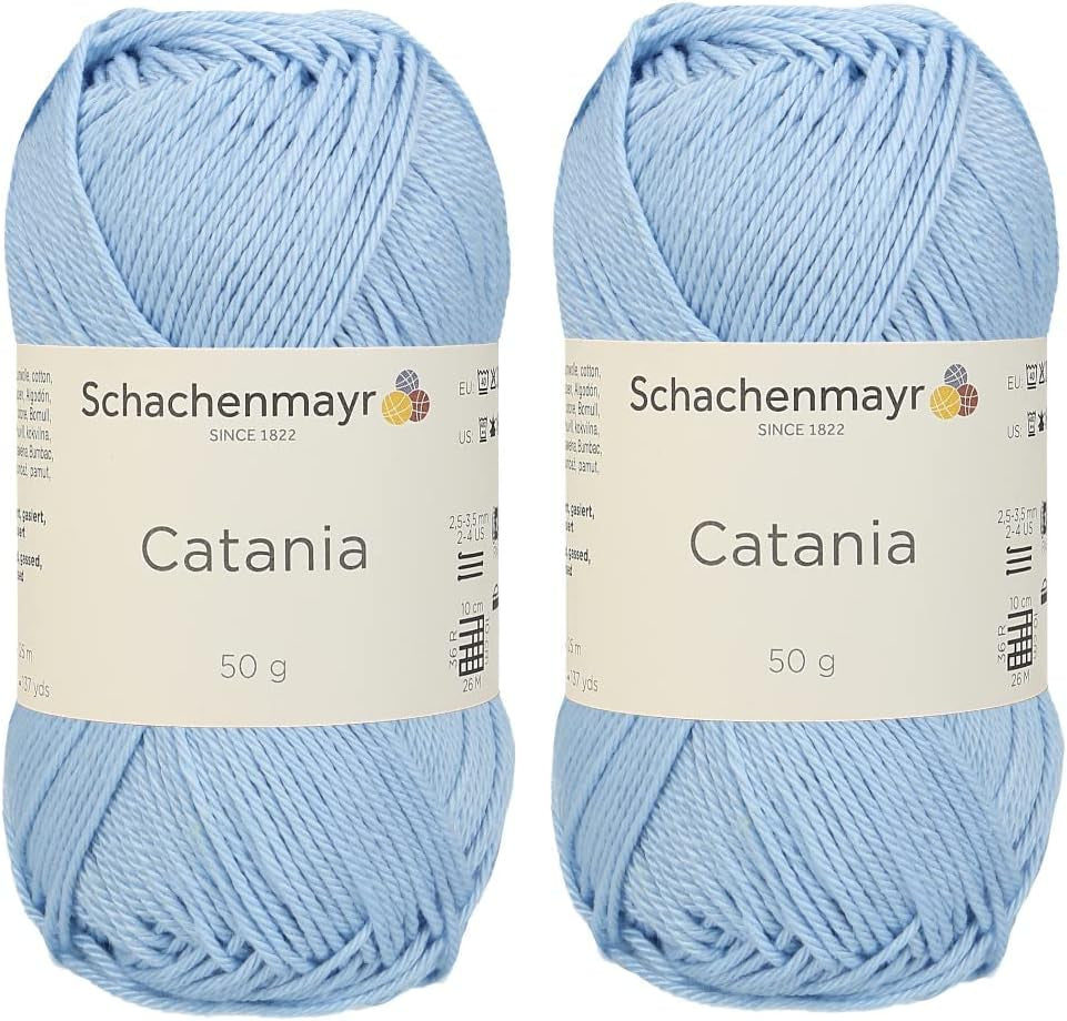 [ Set of 2 Skeins ] SMC Catania Originals 100% Mercerized Cotton Yarn, Total 3.52 Oz. Each 1.76 Oz (50G) / 136 Yrds (125 M) Amigurumi Yarn Fine-Sport 2 (106 White)