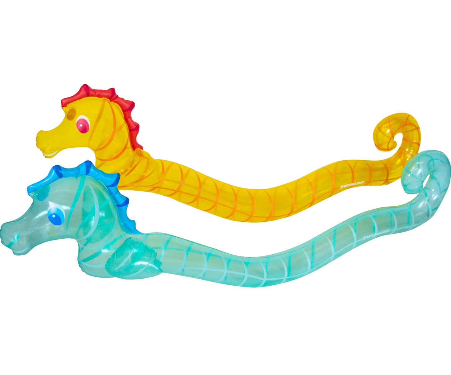 Swimline Set of 2 Blue and Yellow Inflatable Seahorse Swimming Pool Doodles 72&#x22;