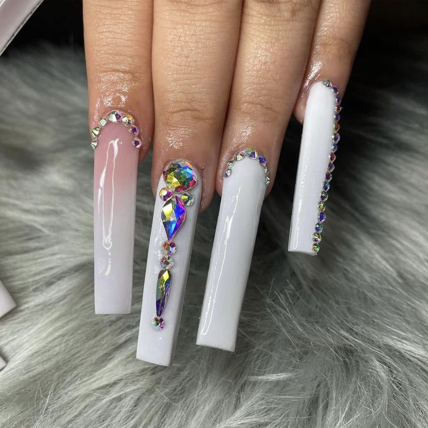 1820 Pieces Rhinestones Nail Gems 12 Styles 3D Glass Crystals Charms Shiny Multi Shape Flatback Nail Rhinestones for Nail Art with Picker and