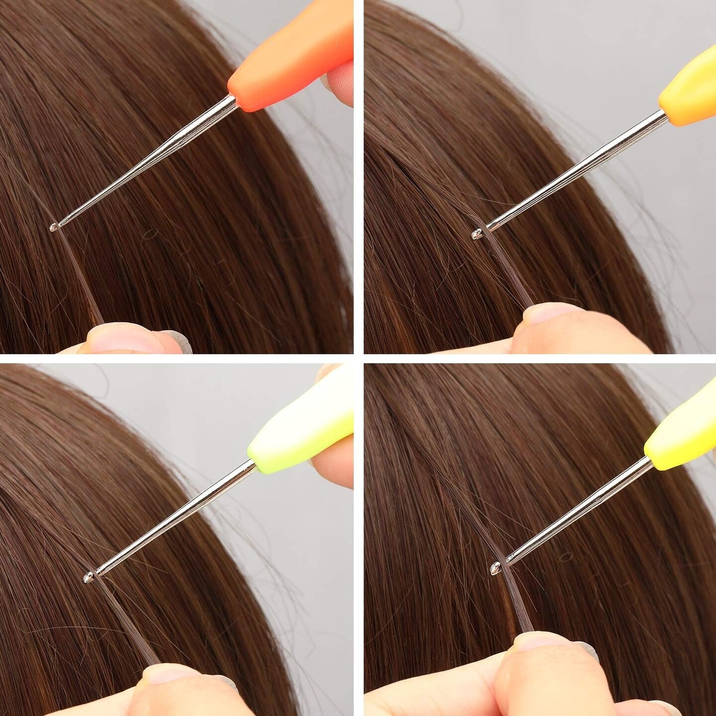 4 Pieces Hair Needles Crochet Hooks Precision Metal Needles Crochet Knitting Needles with Soft Handles, 1 Mm, 1.25 Mm, 1.5 Mm, 1.75 Mm, 4 Colors