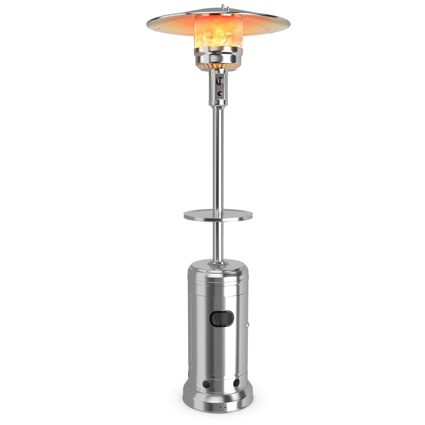 Outdoor Heater Propane Standing LP Gas Steel with Table & Wheels