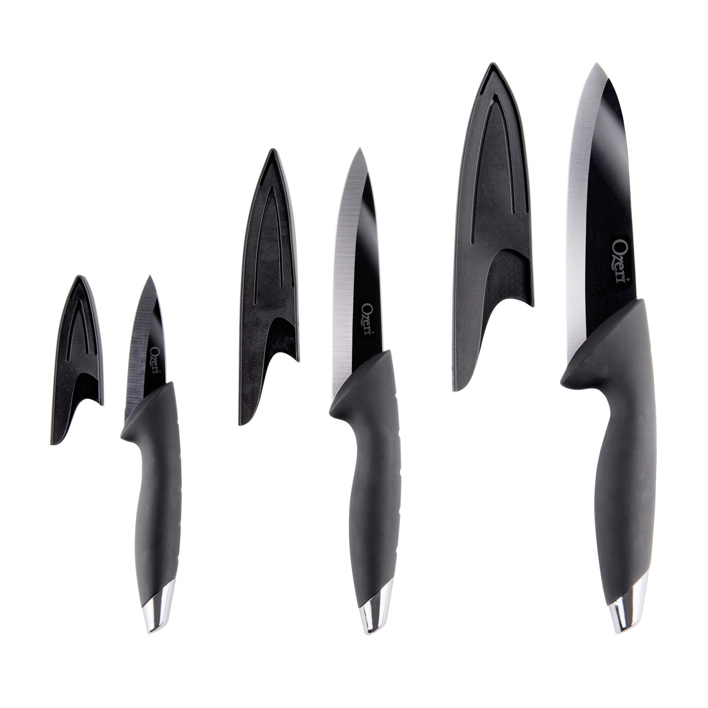Ozeri Elite Chef Black Ceramic Knife Set 6-Piece Ergonomic Lightweight Sharp