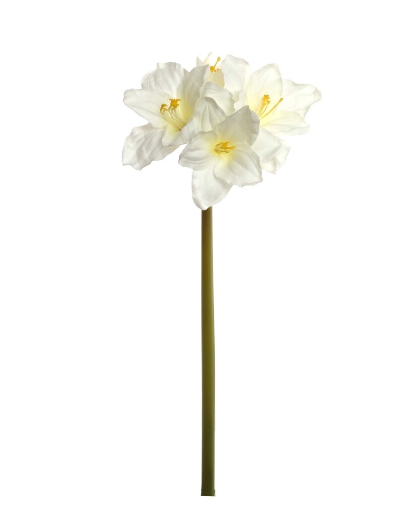 Set of 12 Elegant 26&#x22; White Amaryllis Flowers - Artificial Indoor/Outdoor Floral Decor for Home, Office, and Special Events