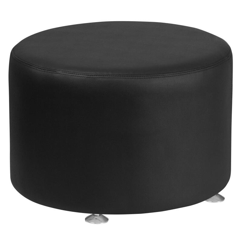 Flash Furniture HERCULES Alon Series Black LeatherSoft 24 Round Ottoman