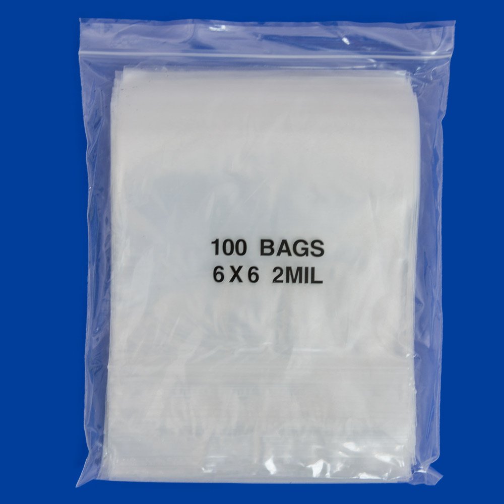 Clear Plastic Reclosable Zipper Bags 6x6 (Package of 100)
