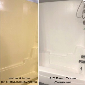 Shower and Tub Refinishing Bundle, ALL-IN-ONE Paint by Heirloom Traditions, Cashmere (True White)