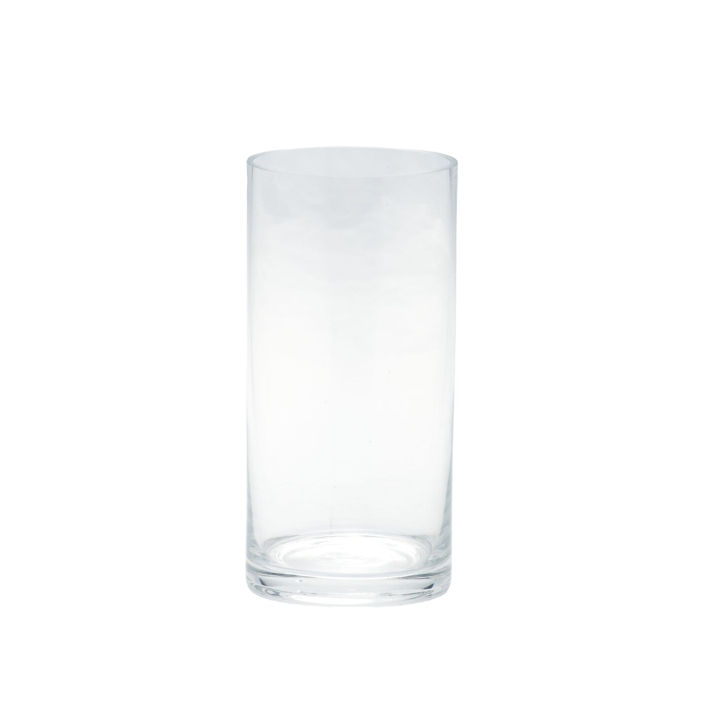 CC Home Furnishings 8" Clear Cylinder Hand Blown Glass Candle Holder