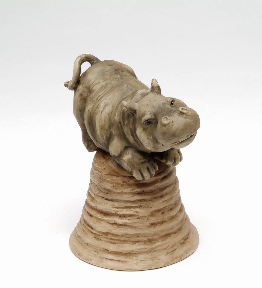 Ceramic Hippo Bell, Home D&#xE9;cor, Gift for Her, Gift for Mom, Nature Lover Gift, Vintage Decor