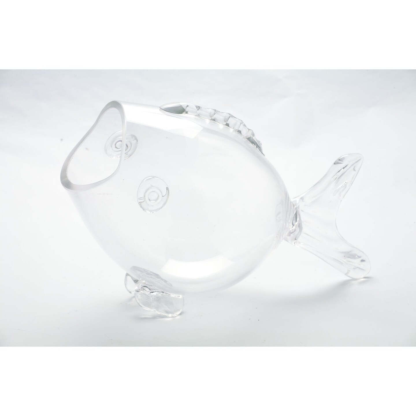 CC Home Furnishings 12" Clear Hand Blown Fish Tabletop Decoration