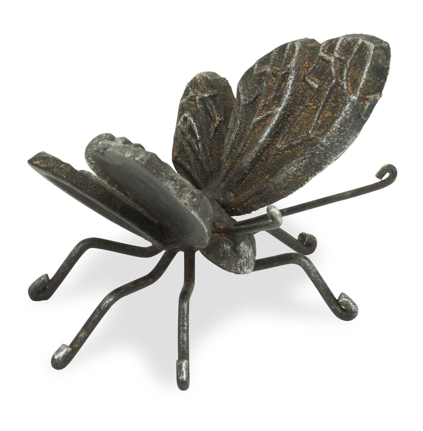 Contemporary Home Living 4.25&#x22; Black Handcrafted Cast Iron Butterfly Statue