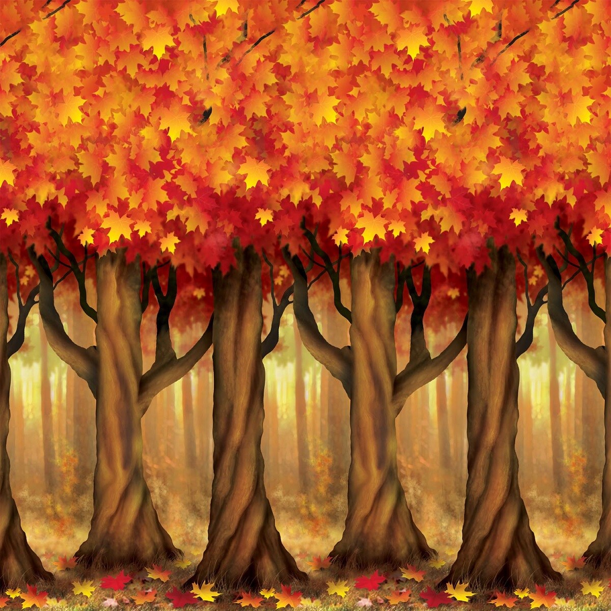 Beistle Pack of 6 Brown Fall Trees Photo Backdrop Party Decoration 30&#x27;