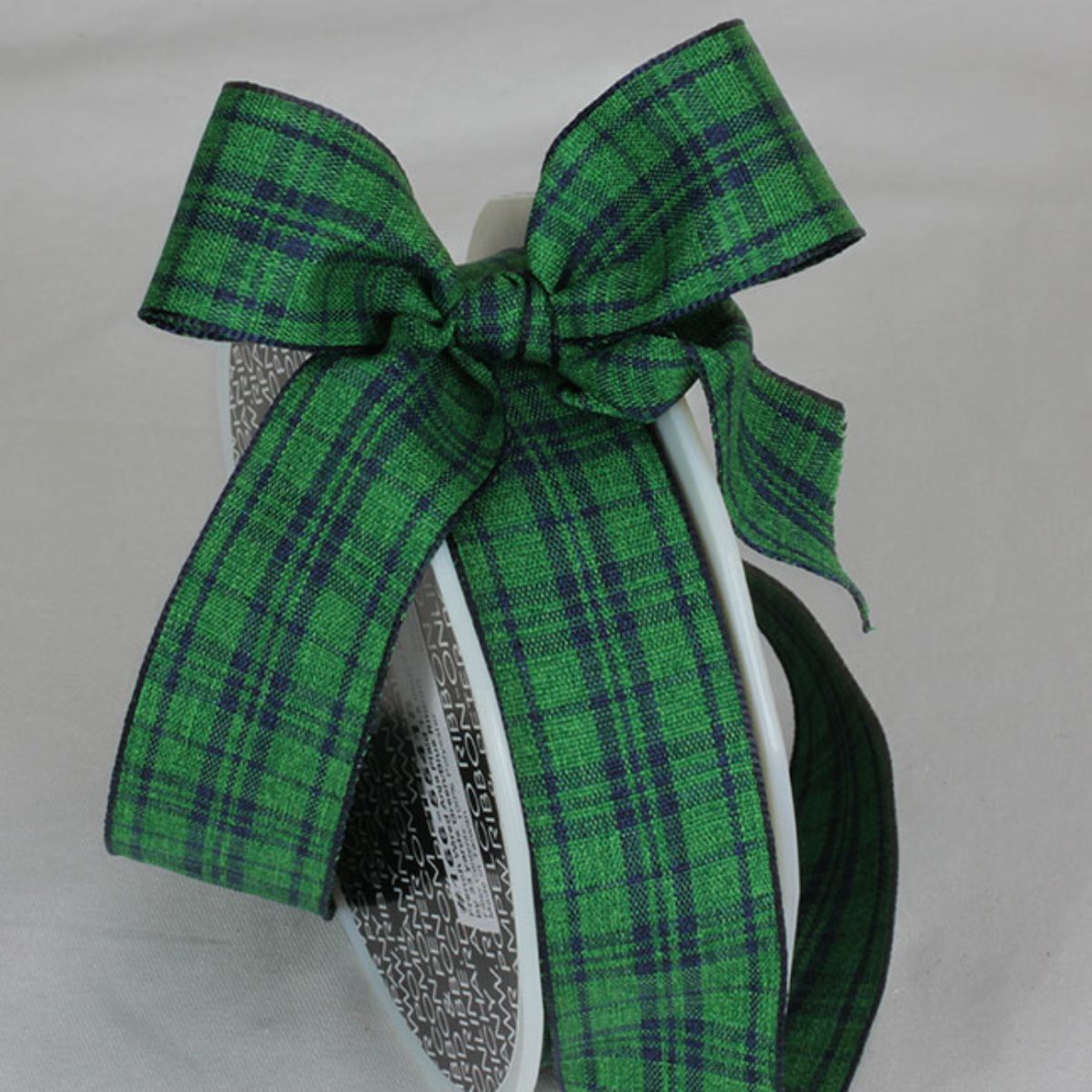 The Ribbon People Green and Blue Plaid Metallic French Wired Craft Ribbon 1.5&#x22; x 33 Yards