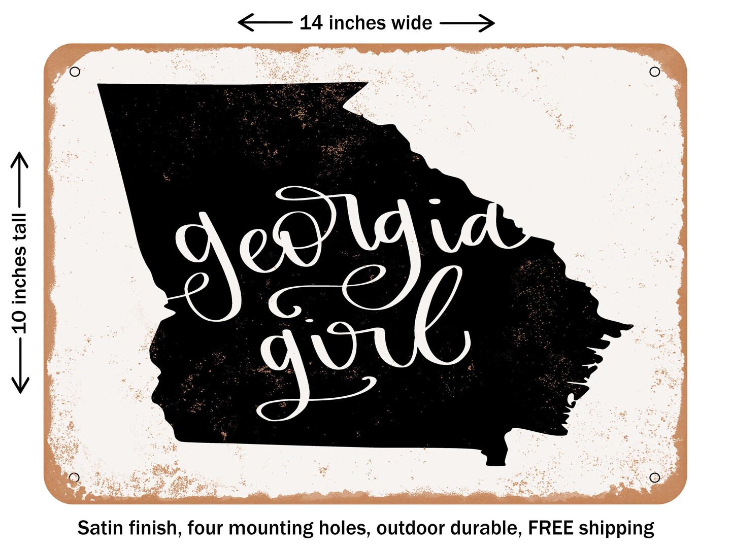 DECORATIVE METAL SIGN - Georgia Girl - Vintage Rusty Look | Michaels