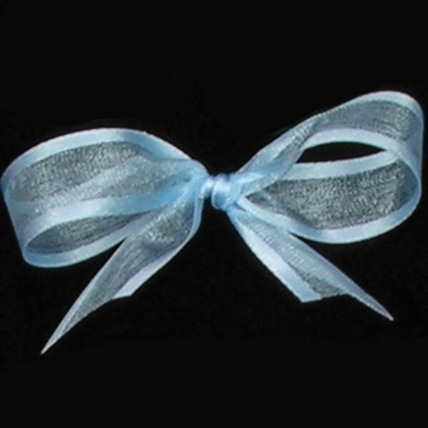 The Ribbon People Light Blue Edged Organdy Georgette Craft Ribbon 0.5&#x22; x 120 Yards
