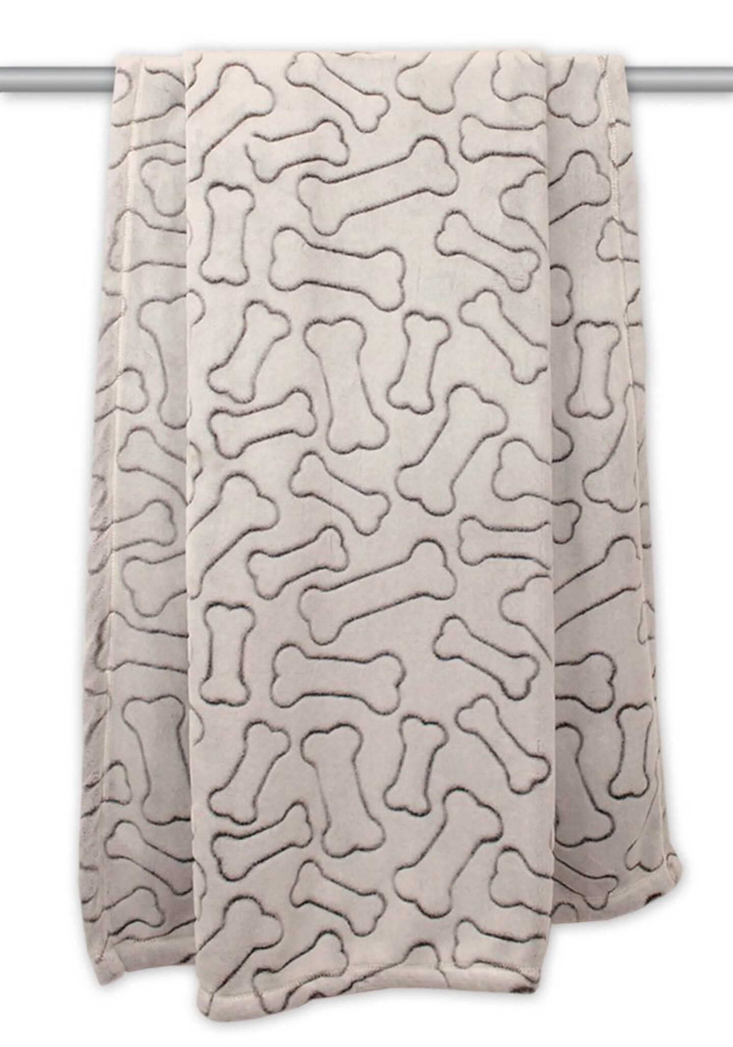 DII Taupe Embossed Bone Print Pet Blanket