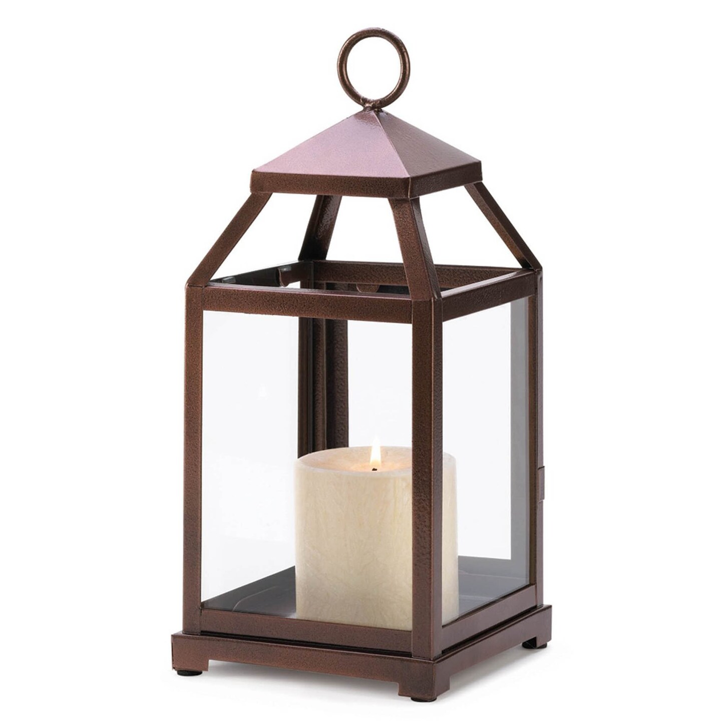 Gallery of Light Home Decorative Burnished Copper Candle Lantern - 12 inches