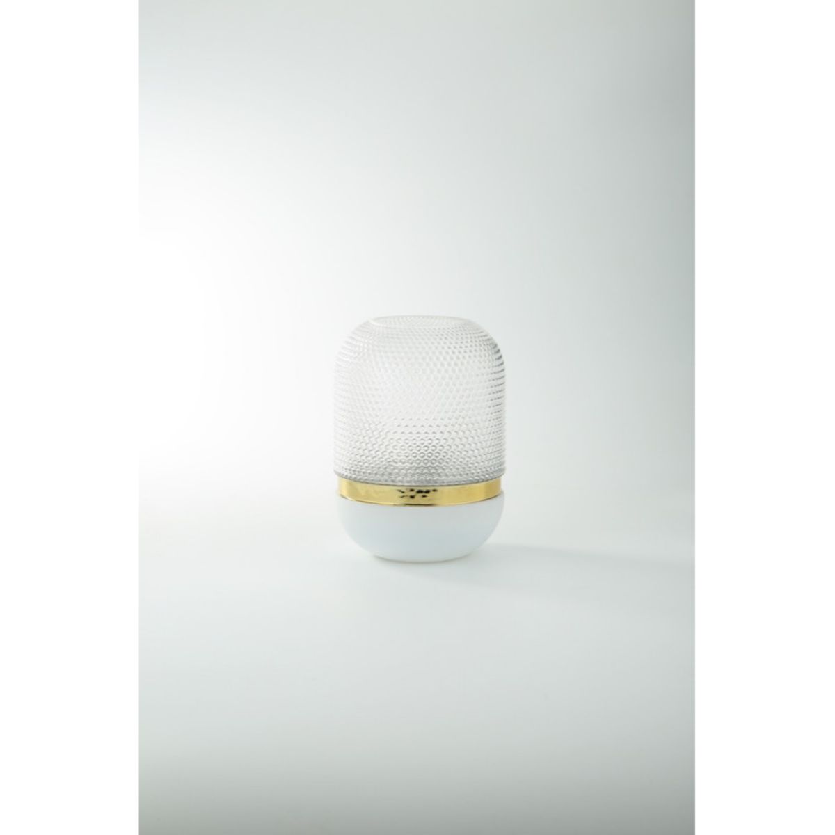 CC Home Furnishings 8.5&#x22; Clear and Gold Glass Oval Vase