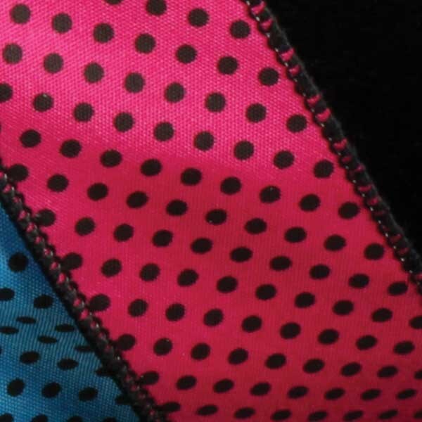 The Ribbon People Black and Pink Polka Dot Wired Craft Ribbon 1.5" x 40 Yards