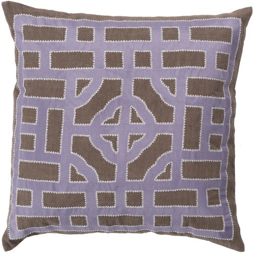 Tiwari Home 20&#x22; Brown and Mauve Purple Throw Pillow - Down Filler