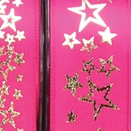 The Ribbon People Gold and Pink Star Print Craft Ribbon 1&#x22; x 54 Yards