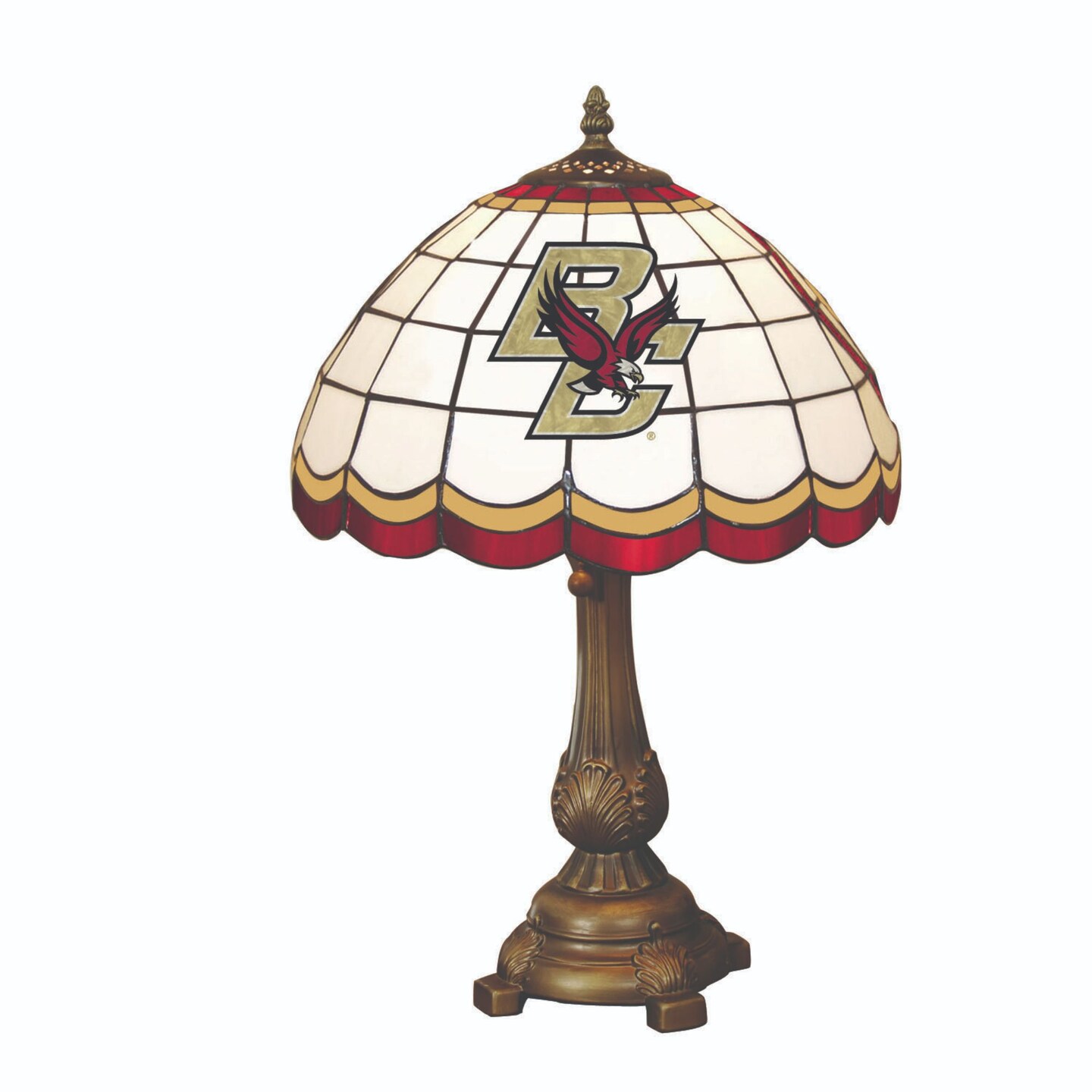 The Memory Company 19.5" Black and Red NCAA Boston College Eagles Tiffany Table Lamp