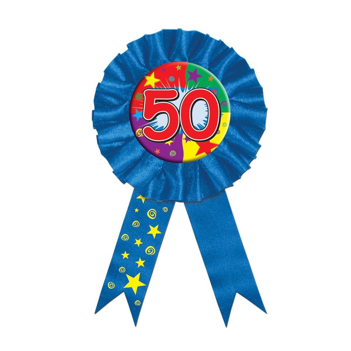Beistle Pack of 6 &#x27;&#x27;50&#x27;&#x27; Award Ribbons 3.75&#x27;&#x27; x 6.5&#x27;&#x27;
