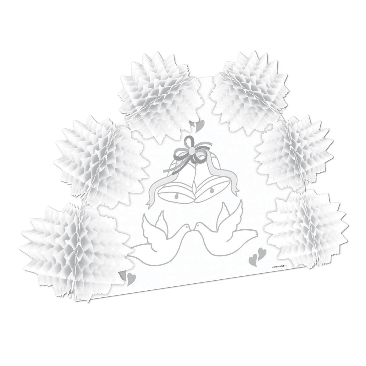 Party Central Club Pack of 12 White Wedding Dove with Honeycomb Table Centerpieces 10"