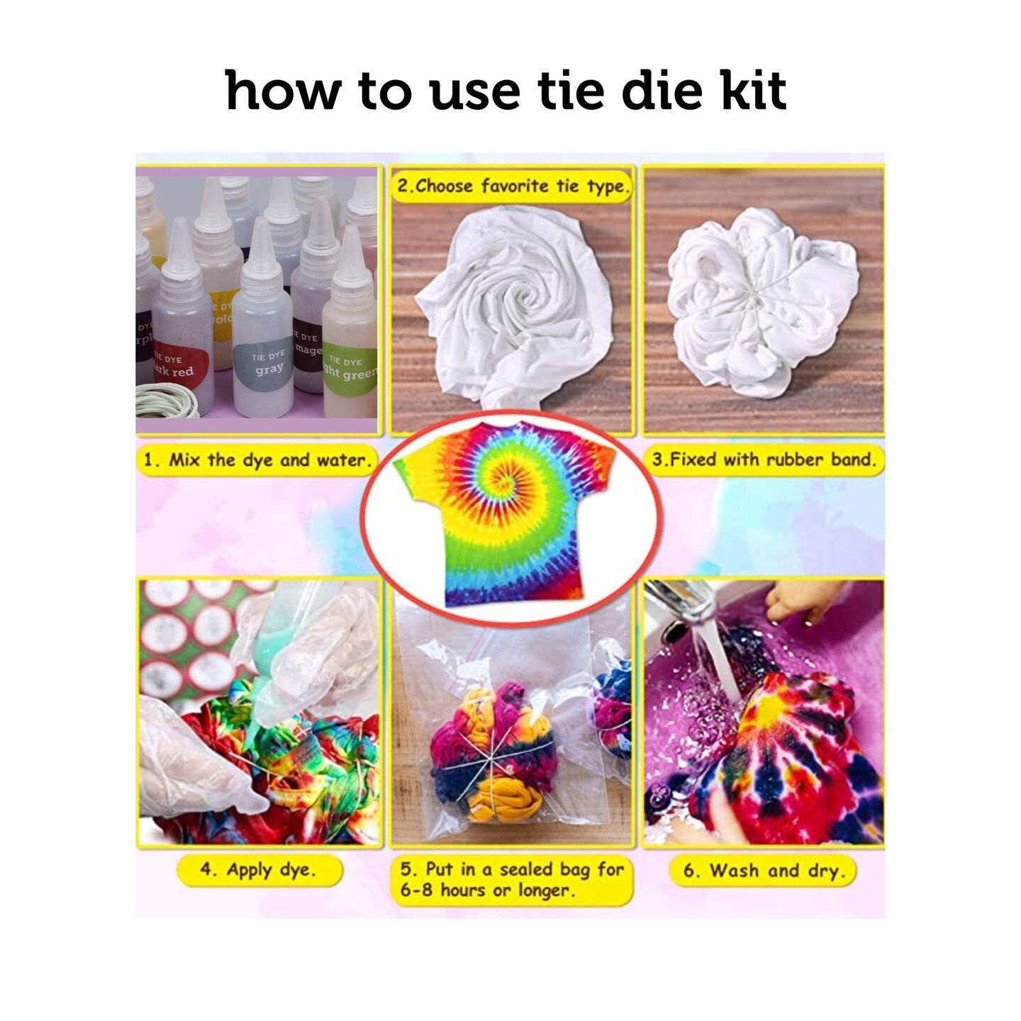 Incraftables Tie Dye Kit for Adults &#x26; Kids. Bulk Tie Dye Powder Set with Non Toxic 15 Colors Guide, Disposable Gloves, Zip Lock Bags, Table cloth, Aprons &#x26; Loops. Best Tie Dye Kit To Go for Beginner &#x26; Pro