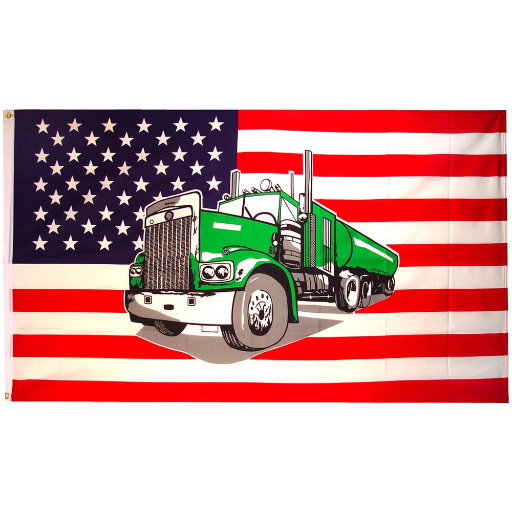 American Flag with Grommets with 18 Wheeler Truck Flag with Grommets 3ft x 5ft