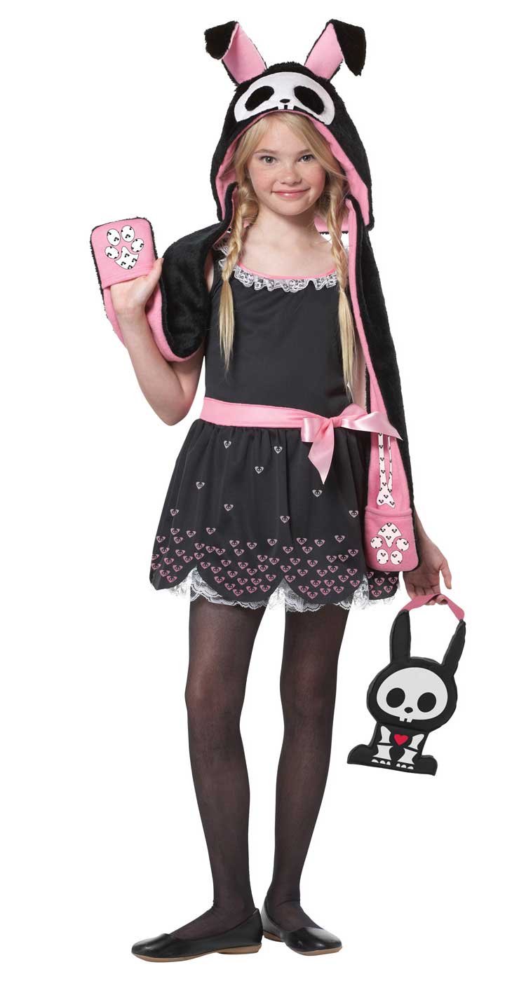 Skelanimals Girl&#x27;s Pink and Black Jack The Rabbit Halloween Costumes - Size Large