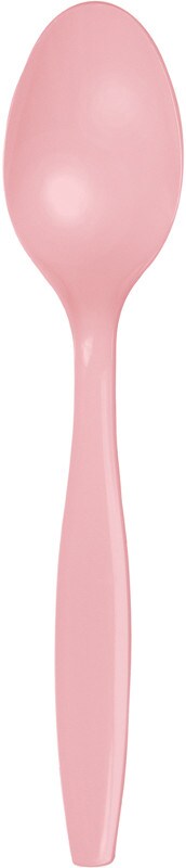 Party Central Solid Plastic Reusable Party Spoons - 6.75&#x22; - Pink - Club Pack of 600