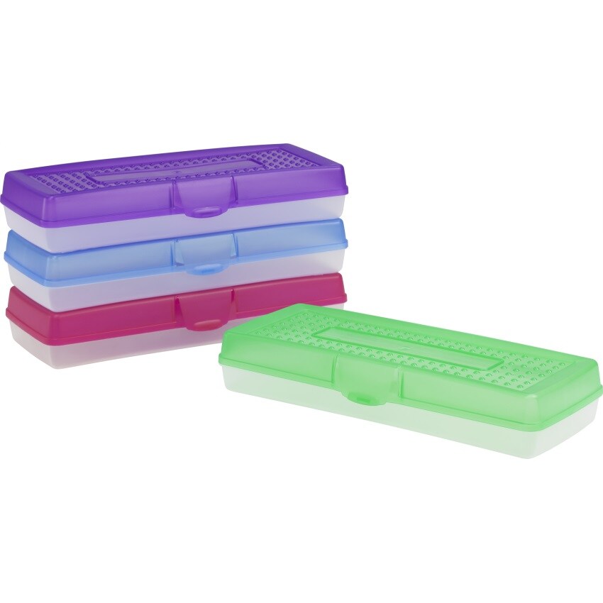 Storex Stretch Pencil Case, Assorted Colors (Case of 12)