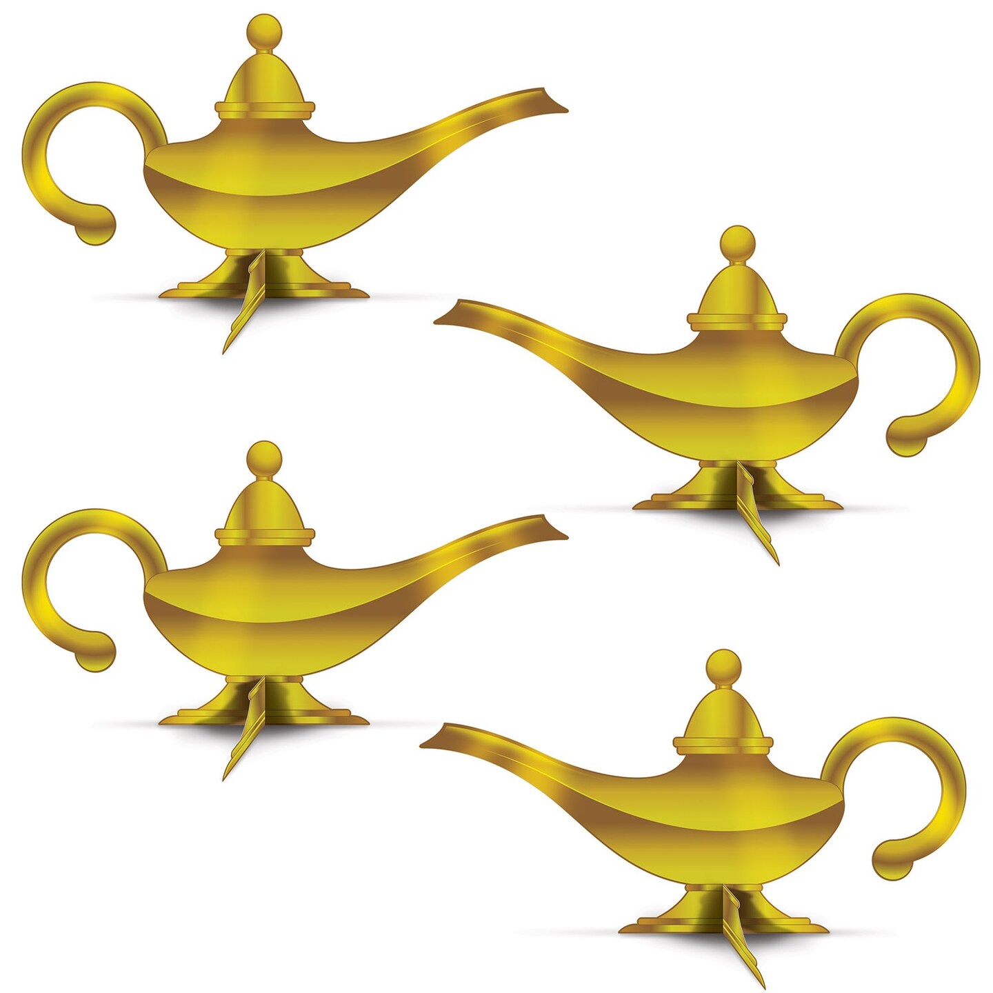 Beistle Pack of 12 3-D Foil Lamp Fun Genie Centerpieces 14.75&#x201D;