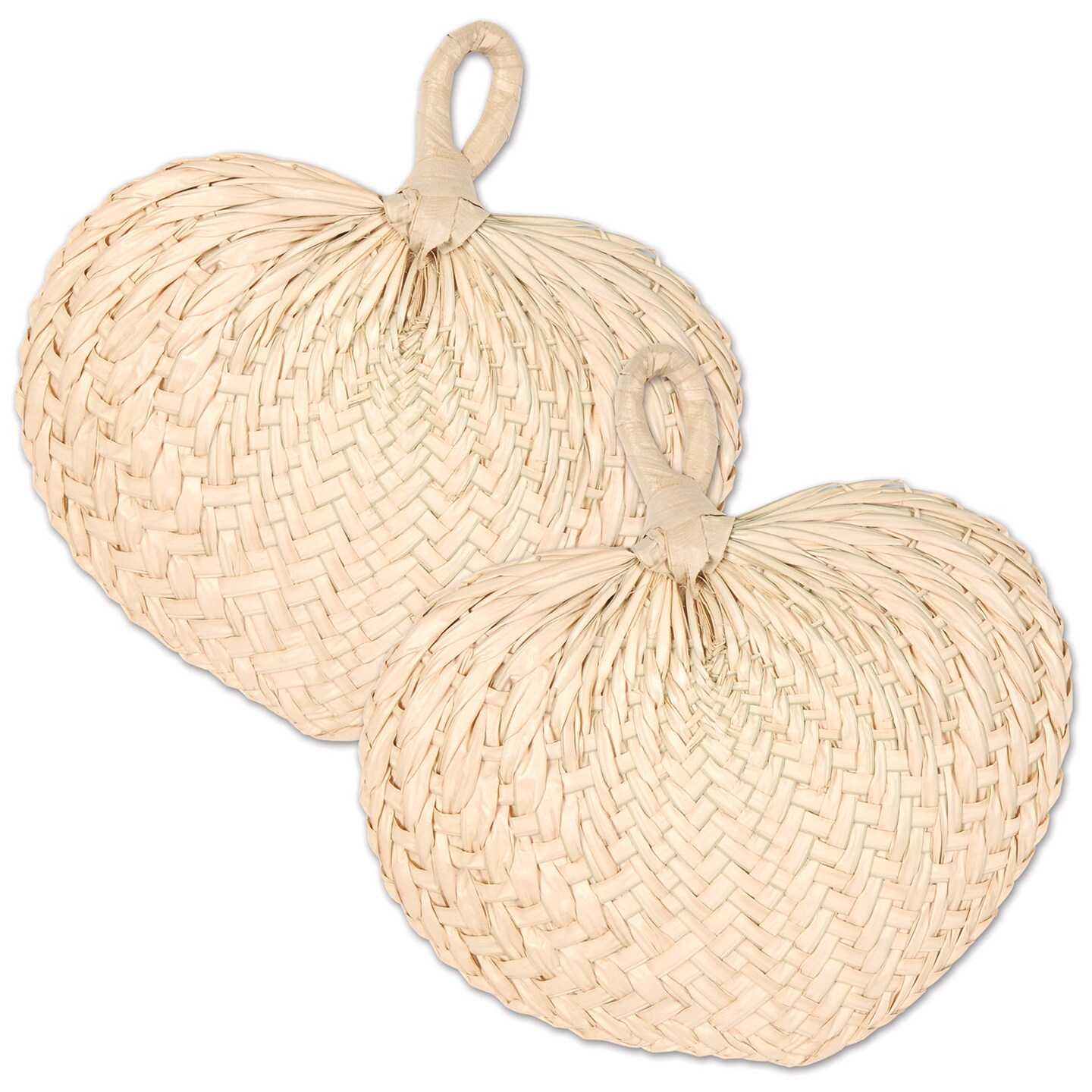 Party Central Pack of 6 Beige Raffia Fan Laua Celebrations Decors 12.5&#x22;
