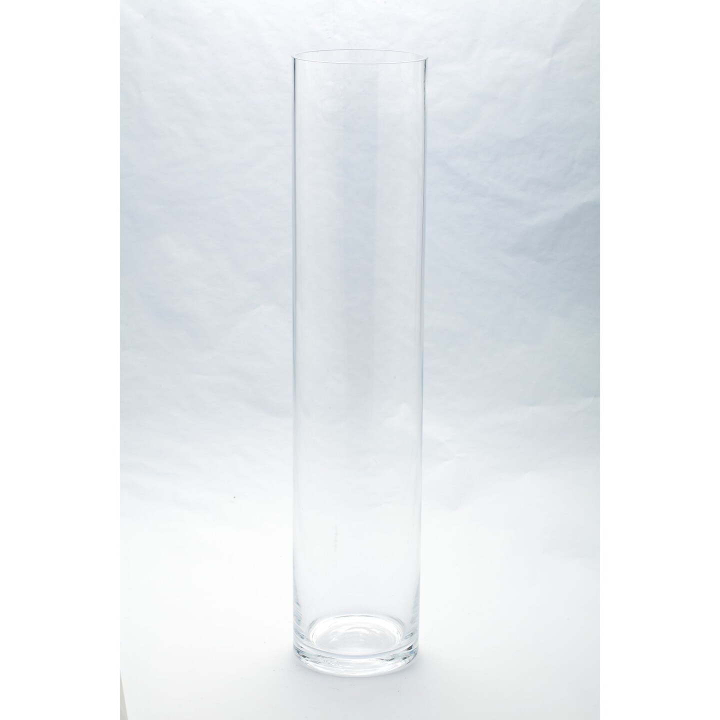 CC Home Furnishings 24&#x22; Clear Cylindrical Hand Blown Glass Vase