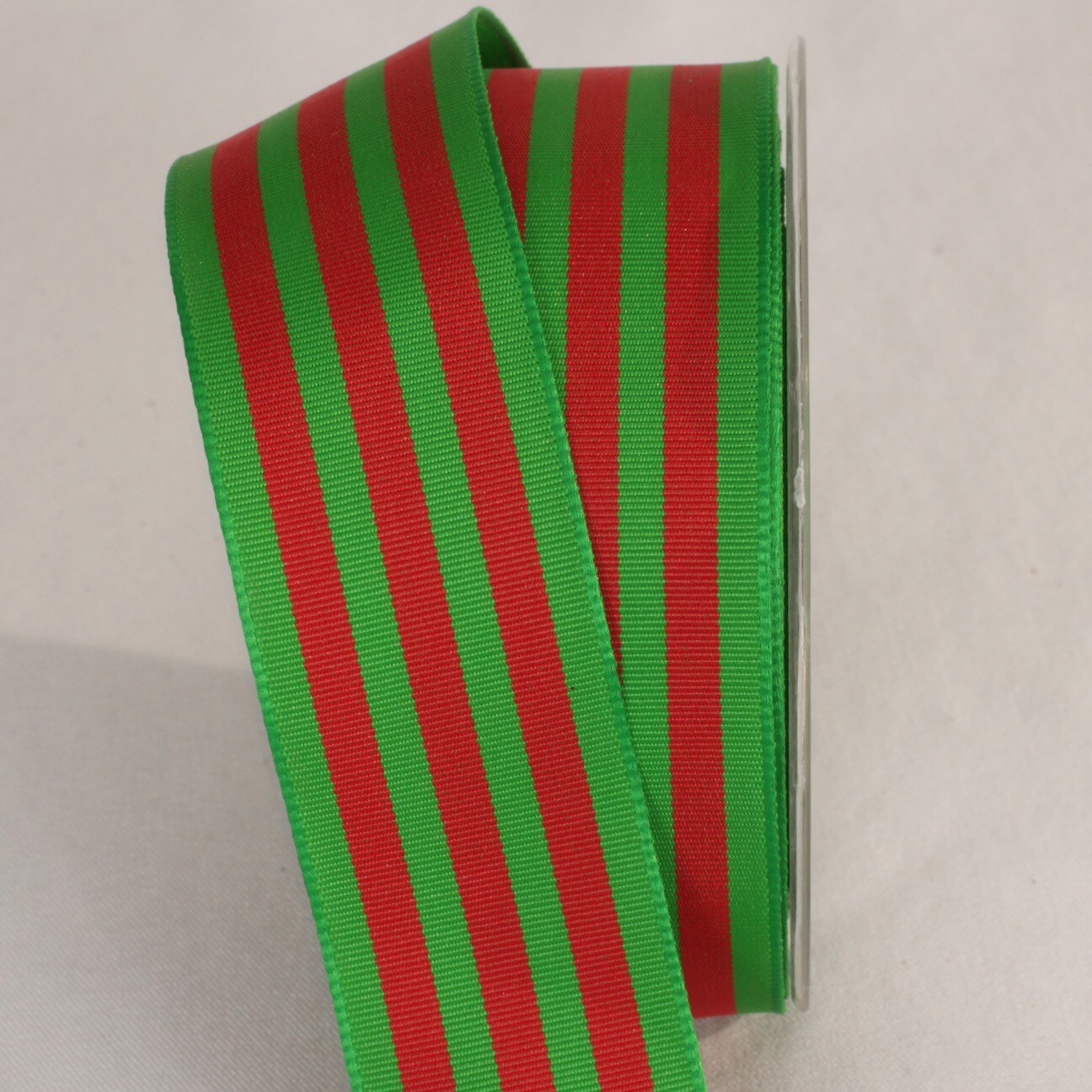The Ribbon People Red and Green Striped Wired Craft Ribbon 1.5&#x22; x 27 Yards