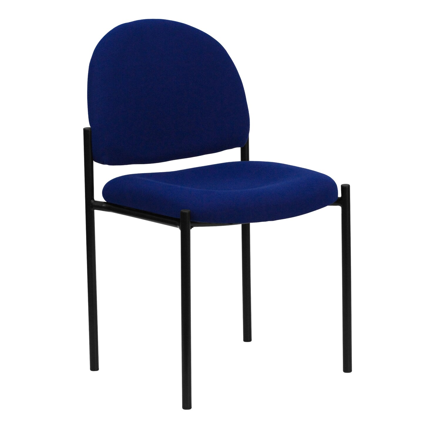 Flash Furniture 33.25&#x22; Navy Blue and Black Upholstered Stackable Reception Chair