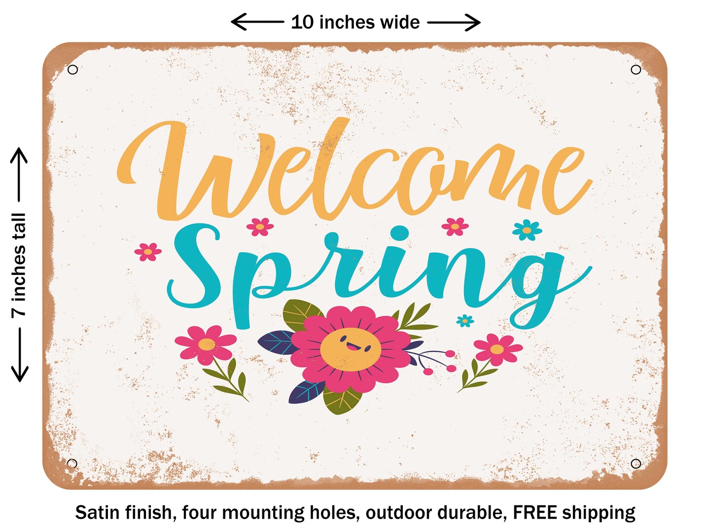 DECORATIVE METAL SIGN - Welcome Spring - Vintage Rusty Look | Michaels